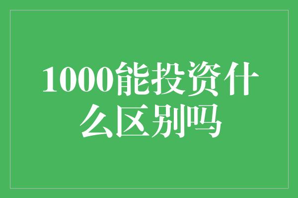 1000能投资什么区别吗