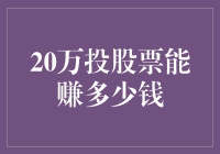 20万元投股票能赚多少钱：策略、风险与收益分析