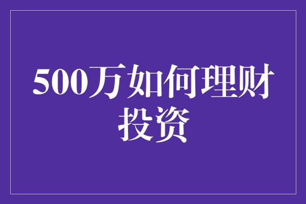 500万如何理财投资