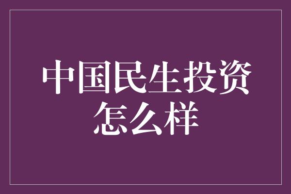 中国民生投资怎么样