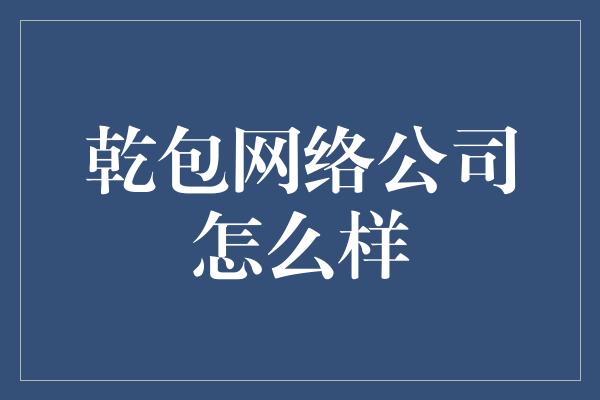 乾包网络公司怎么样