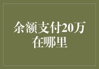 余额支付20万？你这余额是大厂充值的吗？