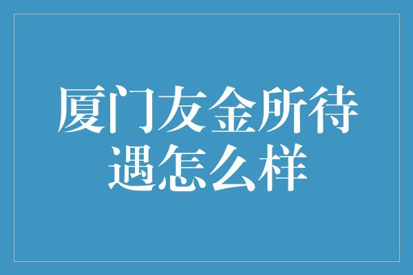 厦门友金所待遇怎么样