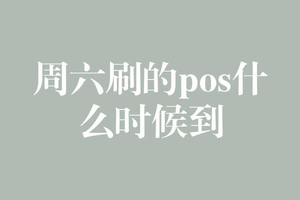 周六刷的pos什么时候到