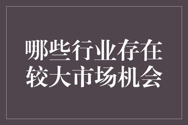 哪些行业存在较大市场机会