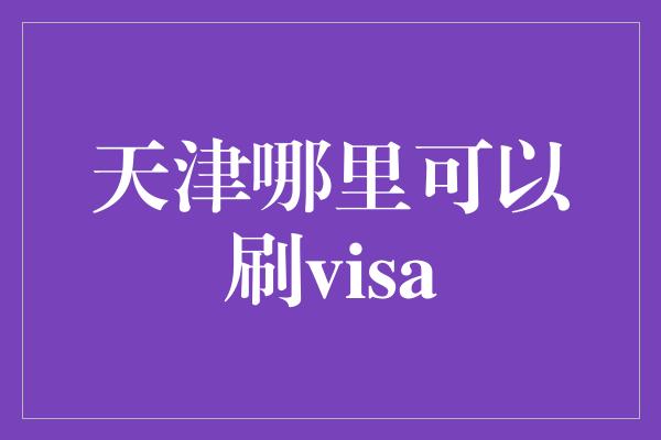 天津哪里可以刷visa