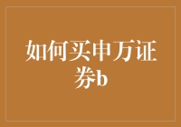 炒股新手指南：怎样才能买到传说中的‘申万证券B’？