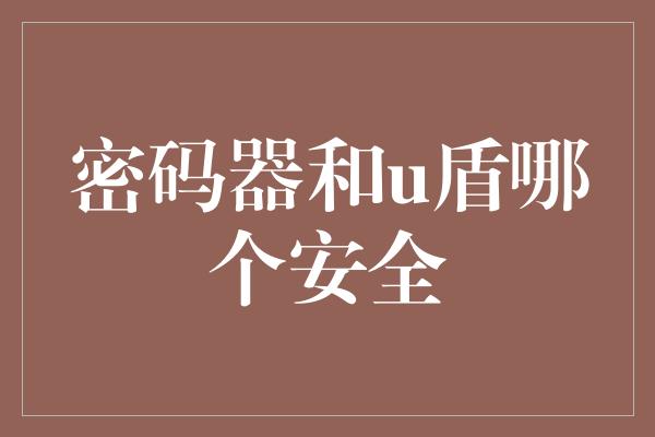 密码器和u盾哪个安全