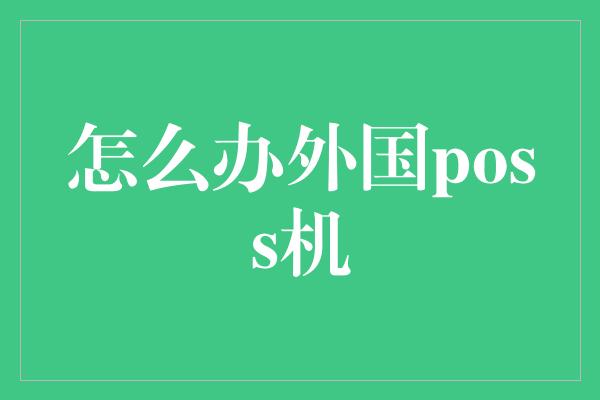 怎么办外国poss机