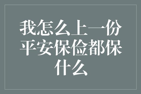 我怎么上一份平安保俭都保什么