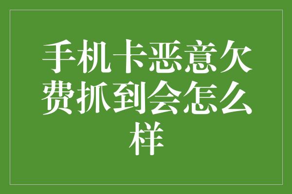 手机卡恶意欠费抓到会怎么样