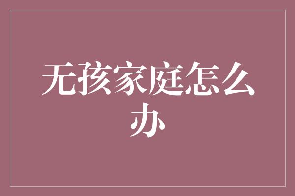 无孩家庭怎么办