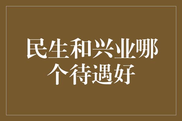 民生和兴业哪个待遇好