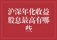 沪深市场中股息率最高的股票及其投资价值分析