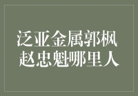 泛亚金属董事长郭枫与总经理赵忠魁的背景探究