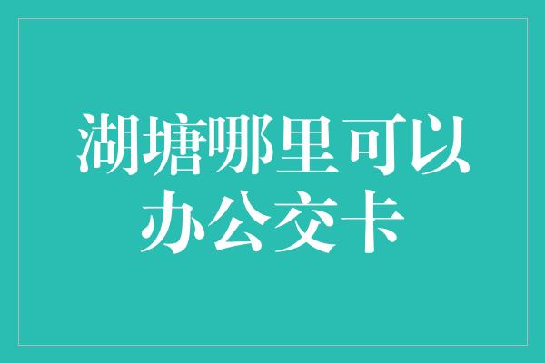 湖塘哪里可以办公交卡