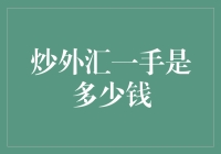 外汇炒汇新手，请问炒外汇一手是多少钱？