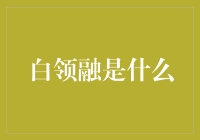 白领融究竟是什么？揭秘金融新术语！还不会理财的你快来看～