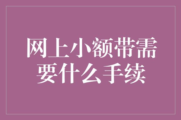 网上小额带需要什么手续