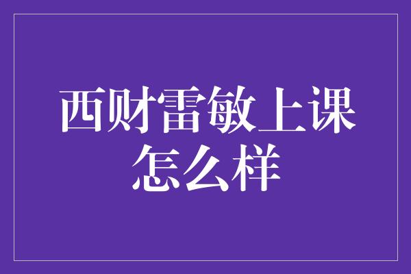 西财雷敏上课怎么样