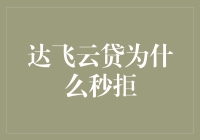 达飞云贷拒绝我的理由是秒拒？这到底是啥神仙操作？