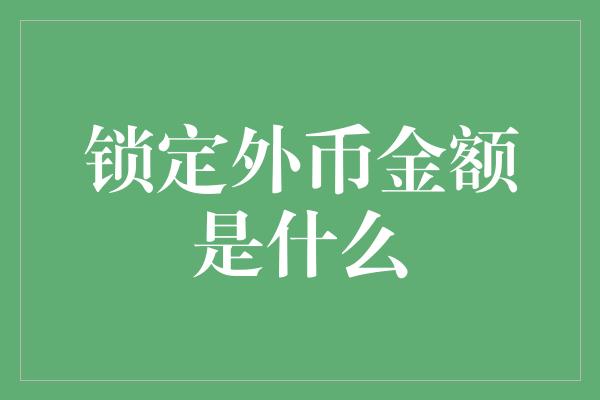 锁定外币金额是什么