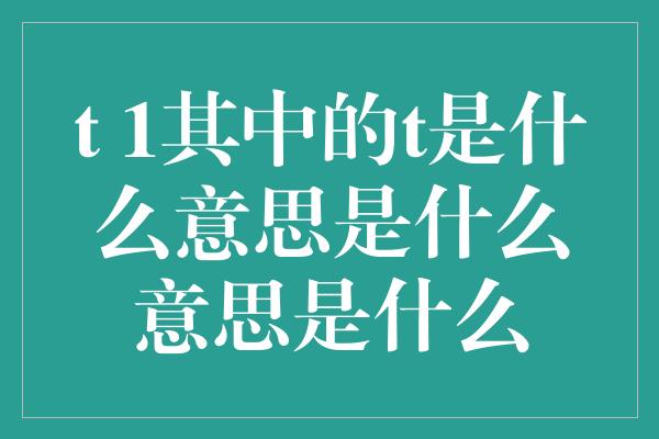 t 1其中的t是什么意思是什么意思是什么